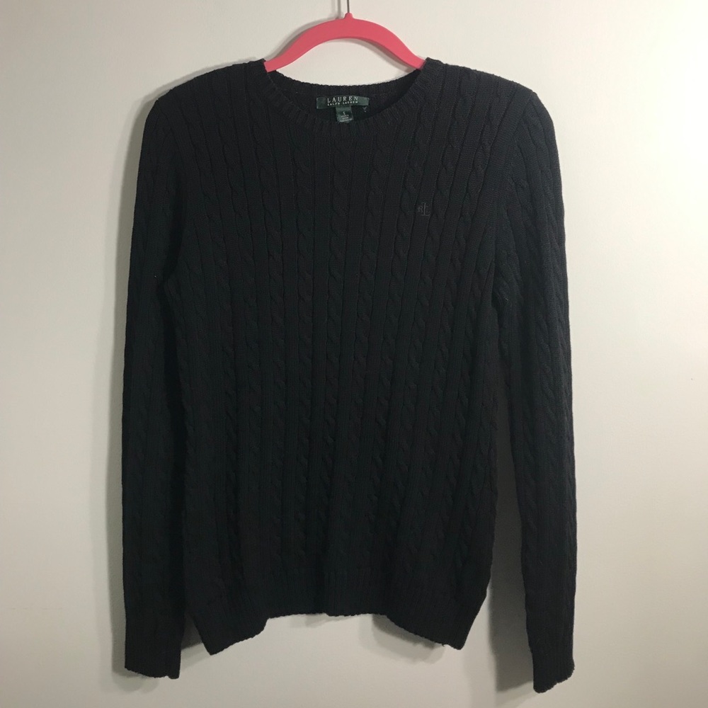 Ralph Lauren black cable knit sweater